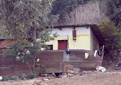 041511_LaPedreraSchool_195 A typical sheet metal house in the La Pedrera village